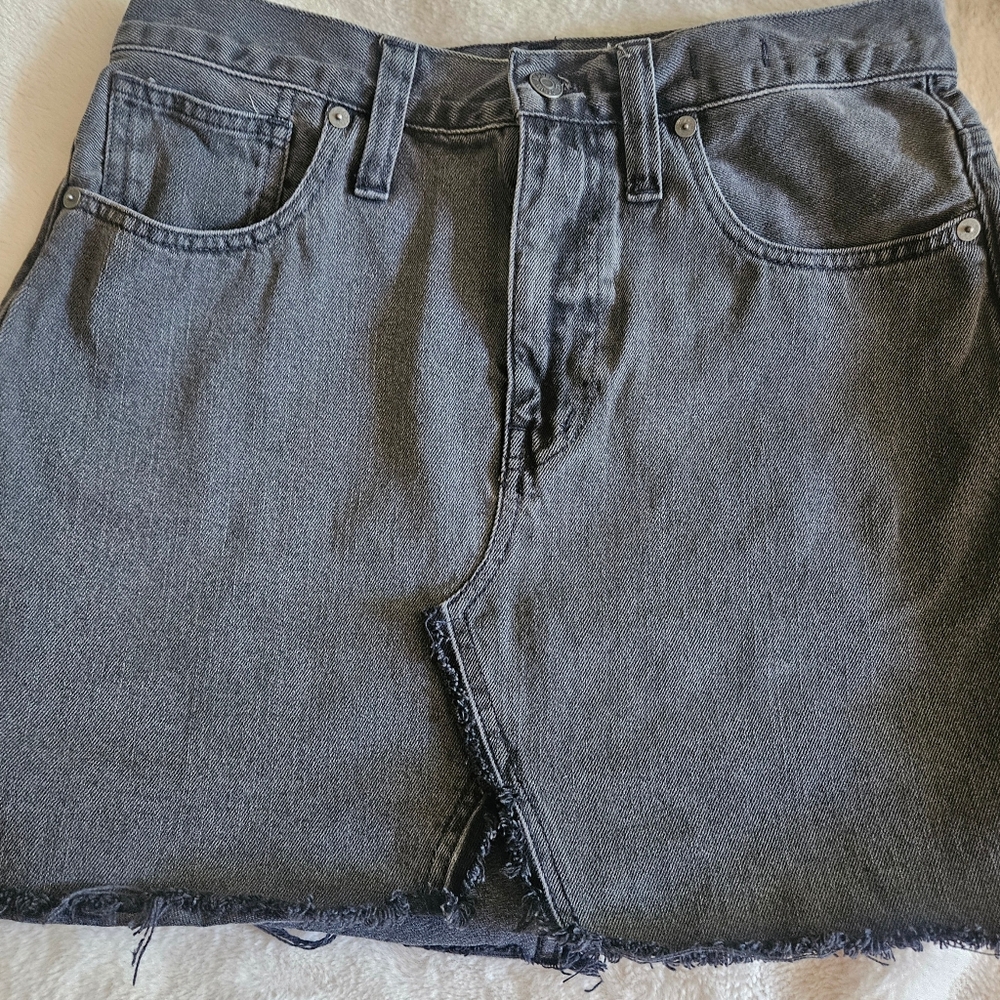 Madewell A-Line Rigid Denim Jean Mini Skirt Size 29 - Picture 4 of 7